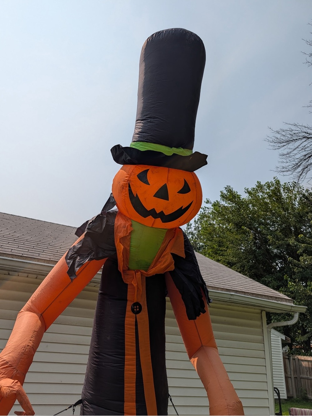 Gemmy Halloween 12’ Tall Pumpkin Reaper Airblown Inflatable EUC With Lights